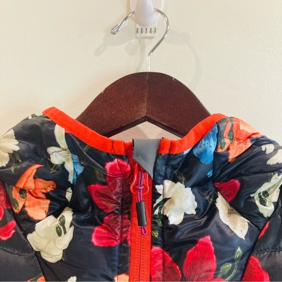 ORAGE Sz M Hooded Puffer Down and Feather Filled Floral Ski  Jacket Coat - Picture 3 of 13